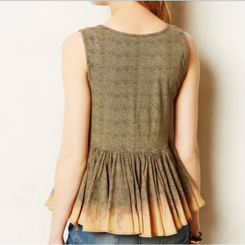 ANTHROPOLOGIE AKEMI + KIN Women’s Sequined Ruffle Peplum tank top - Picture 2 of 5